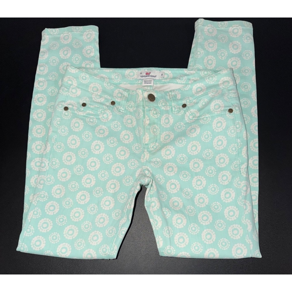 Vineyard Vines Jeans Blue Sea Print Round Medallion Women's Size 0